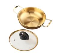 CIYODO Korean Ramen Cooking Pot with Dual Handles Stainless Steel Stew Pot for Induction Cookers Stylish Design with Spill Lid for Noodles Soups and Sauces