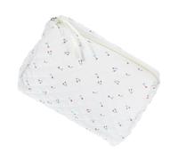 CIYODO Large Makeup Storage Pouch with Elegant Stitching Cloth Cosmetic Bag for Travel and Daily Use Spacious Tool Organizer for Women and Beauty Artists Patterned Cherry Design