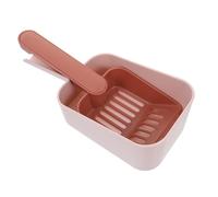 CIYODO Large Multi Functional Cat Litter Scoop with Dustpan Pink Durable Lightweight Pet Cleaning Kit for Household Kitten Waste Disposal Easy Clean Smooth Surface Wide Mouth Design for