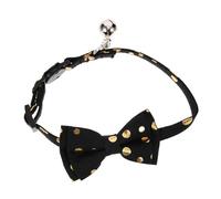 CIYODO Leopard Print Double Bow Detachable Safety Clip Cat Collar Washable Pet Collar Adornment for Cats Stylish Neck Ornament for Pet Parties