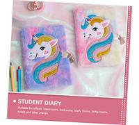 CIYODO Lockable Plush Unicorn Notebook for Soft Fluffy Diary with Cartoon Cover Portable Student Diary for Weekly and Monthly Plans for Teens