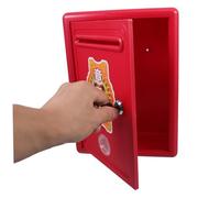 CIYODO Lockable Wall Mounted Mailbox Outside Mailbox for Mail Donation Voting Storage Bin Red Secure Post Box with Construction for Home Commercial Use