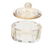 CIYODO Manicure Glass Bowl with Lid Glass Crystal Nail Dappen Dish Unique Shaped Mixing Cup for Nail Brush Washing