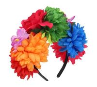 CIYODO Mexican Rose Flower Crown Headband for Women Gothic Day Dead Accessories with Realistic Fabric Blooms Halloween Festival Hair Handcrafted Floral Headpiece for Cosplay