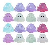 CIYODO Mini Luminous Octopus Figurines 16Pcs Glow in the Dark Resin Mini Octopus Statues for Garden Decor Dollhouse Accessories and Diy Micro Landscape