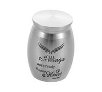 CIYODO Mini Stainless Steel Pet Ashes Urn with Guardian Wing Design Openable Small Memorial Keepsake for Dog Cat and Small Animals Cremation Container for Cherished Companions