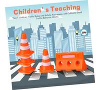 CIYODO Mini Traffic Fence and Cones for Educational Play Safe Plastic Road Signs and Barriers for Teaching Traffic Rules and Safety Awareness