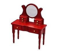 CIYODO Mini Wood Dressing Table Adornment for Dollhouse Miniature Furniture Decoration with Material Suitable for Room and House Decoration Mini House Doll Room Decor