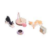 CIYODO Miniature Cat Playset for Dollhouse and Outdoor Scenes Realistic Kitten Figurines Micro Landscape Decor Wear-resistant Materials Gift-ready Packaging Interactive Role-playing