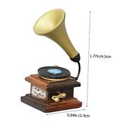 CIYODO Miniature Gramophone Model for Dollhouse Retro Phonograph Simulation with Smooth Finish Lightweight Mini House Furniture Decoration Gift