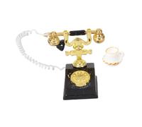 CIYODO Miniature Vintage Dollhouse Telephone Cup Set Realistic Decor for Dollhouses Bedrooms and Desks Compact Sturdy Models for Elegant Black Phone Coffee Cup