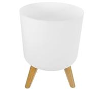 CIYODO Modern Plant Decor Mid Standing Plant Pot Floor Pots Simple Flowerpot Planters Decorative Home Plant Container Floor Planter with Stand Plant Pot with Legs Auto Wood White