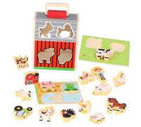 CIYODO Montessori Wooden Farm Set for Ages Sturdy Smooth-edged Barn Animals with Vibrant Colors for Preschool Learning Visual Stimulation and Creative Play Indoors and Outdoors