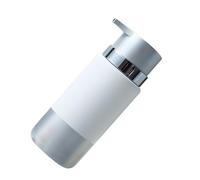 CIYODO Multipurpose Ceramic Pump Bottle Refillable Lotion Dispenser for Hand Soap Shampoo Liquid Castile Body Wash Shower Gel Leakproof Silver Container for Bathroom Countertop