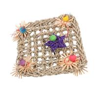 CIYODO Natural Grass Parrot Chewing Five-pointed Star Shape Hanging Claw Grinding for Small Birds Suitable for Playground and Pet Home Decor Random Color