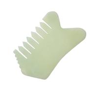 CIYODO Natural Jade Stone Scraping Massage Comb for Adults Smooth Edge Scalp and Face Massager Relaxing Muscle Tension Tool for Head Neck Back Hands and Feet Gentle Skin-Friendly Design