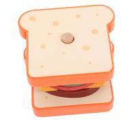 CIYODO Natural Wood Sandwich for Educational Food with Stacking Portable Pretend Play for Early Shape Recognition and Cognitive Development and Safe for Preschoolers