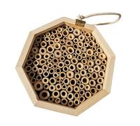 CIYODO Natural Wooden Bee House Hanging Pollinator Habitat for Garden Octagonal Bee Box Easy to Install Shelter for Nesting Overwintering and Egg Laying