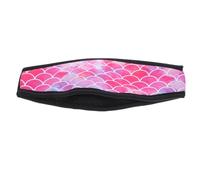CIYODO Neoprene Diving Mask Strap Cover Double-Layer Hair Protection Band, Non-Slip Waterproof Wrapping Strap for Scuba and Swimming Masks, Pink Fish Scale Design, Suitable for Diving