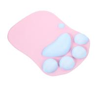 CIYODO Non-skid Cat Paw Silicone Mouse Pad Wrist Rest with Gel Cushion for Laptop Computer Anti-slip Wrist Support Pad for Comfortable Mouse Movement and Joint Protection Pink Blue Design