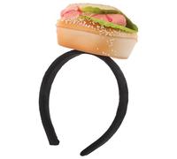 CIYODO Novelty Hamburger and Hot Dog Hair Hoop Elastic Headband for Festival Hair Accessories Realistic Food Shape Design Comfortable Fit for Birthday Parties Halloween Live Streams and
