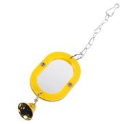 CIYODO Parrot Parakeets Mirror Bell for Little Bird Indoor Bite-resisting Cockatiel Parakeet Household Cockatiel Cage Cockatiel Parakeet Supplies Acrylic Yellow