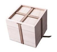 CIYODO Paulownia Wooden Packaging Box Square Yellow Cotton Interior for Jianzhan Teacup Gift Storage