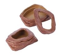 CIYODO Pet Feeder Bowl Set 2pcs Resin Climbing Food Bowl for Reptiles Small Animals
