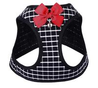 CIYODO Pet Harness Pet Dog Collar Carrier Sling Pulling Harness Dachshund Adjustable Harnesses Puppy Collar with Bell Rope Muzzle For Dogs Cable Chain Hooks Dog Pets Acrylic Black