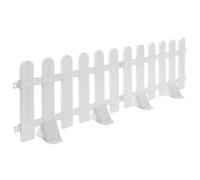 CIYODO Picket Fence Garden Outdoor Landscaping Fence Courtyard Panels White Plastic Decorative Landscape Edging Small with Base for Yard Garden DIY Decorative
