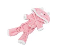 CIYODO Pig Cosplay Hoodie for Small Dogs and Cats Soft Coral Fleece Warm Pet Party Coat Adorable Holiday Costume for Halloween Christmas Festive Year Celebrations