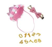 CIYODO Pink Glitter Dog Birthday Hat and Bow Tie Collar Adjustable Pet Party Crown Bandana Comfortable Puppy Cat Celebration Accessories