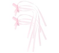 CIYODO Pink Ribbon Hair Bow Clips with Adjustable Bowknot Design 2pcs Cloth Material for Women Adds a Beautiful Touch to Hairstyle for Occasions