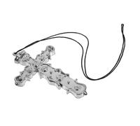CIYODO Pirate Cross Model for Halloween Silver Plated Cross Necklace for Women Unique Decorative for Home and Office for Roleplaying and Halloween Celebrations Thoughtful present for