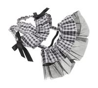 CIYODO Plaid Bowknot Pet Dress for Small Dogs and Cats Soft Comfortable Skirt Apparel for Weddings Holidays Birthday Parties Checkered Costume for Easy Wearing and Multiple Washes