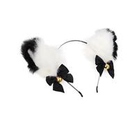 CIYODO Plush Cat Ears Headband with Golden Bell Soft Furry Hair Hoop for Halloween Party Cosplay Costume Accessories Lightweight Fashion Chic for Women