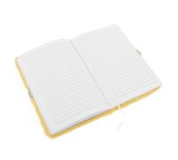 CIYODO Plush Notebook with Lock Yellow Cute Student Diary Journal Planner Soft Cover Creative School Office and Home Use