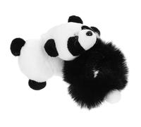 CIYODO Plush Panda Ponytail Holders Versatile Accessories Soft Furry 2pcs Hair Scrunchies Elastic Hair Ties for Daily Life and Parties