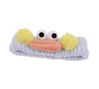 CIYODO Plush Spa Headband for Women Soft Fluffy Cartoon Hair Band with Playful Sausage Mouth Design Elastic Skincare Wrap for Face Washing Makeup Shower Cute Blue Hair Accessory