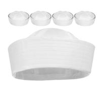 CIYODO Polyester Sailor Hats 5pcs White Classic Nautical Style for Adults Perfect for Wedding Costume Accessories and Summer Beach Parties