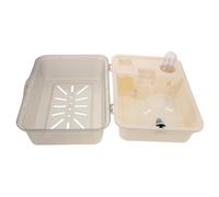 CIYODO Portable Small Animal Carrier Cage for Dwarf Hamsters and Ferrets Plastic Construction with Ventilation Spacious Habitat with Separate Sleeping and Eating Zones for Outdoor Travel