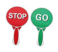 CIYODO Portable Traffic Safety Education Handheld Paddles Signs for Classroom and Outdoor Use Interactive School Voting Board to Enhance Traffic Awareness and Slow Sign Teaching Tool