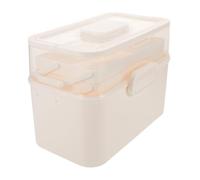 CIYODO Portable Transparent Medicine Box with Handle Sealed Family Organizer for Travel Nail Polish Makeup and Craft Storage Multipurpose Emergency Kit Container