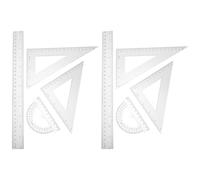 CIYODO Professional Drawing Ruler Protractor and Triangle Ruler Set with Right Angle and Isosceles Triangles, Sturdy Measuring Tools for Geometry Maths and School Drafting, for Students
