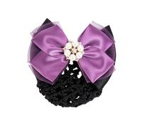CIYODO Professional Pearl Hair Bun Cover with Bowknot Lace Hairnet Clip for Women Lightweight Hair Accessory for Formal Occasions and Workwear Elegant Headdress with Sweet Temperament