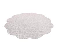 CIYODO PU Linen-look Dining Table Placemat with Floral Edge Non-slip Heat-resistant Coaster Mat for Restaurant Hotel Family Gatherings and Buffet Use Simple Round and Square Design in