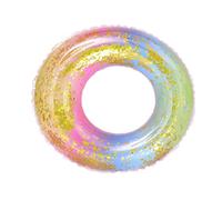 CIYODO Rainbow Gradient Inflatable Swim Translucent Safety Float for Adults Adorable Sequins Design for Pool Beach and Lake Use Easy to Inflate and Deflate