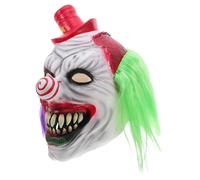 CIYODO Realistic Creepy Clown Mask for Adults with Purple-green Hair Latex Full Face Horror for Halloween Cosplay Scary Masquerade Party Costume Prop