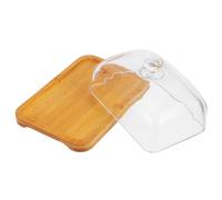 CIYODO Rectangular Glass Butter Dish with Secure Lid Multi Purpose Serving Tray for Cheese Cupcakes Desserts Easy to Clean Modern Design for Countertop Storage and Fresh Food Preservation