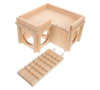CIYODO Reptile Basking Platform Hide Box for Bearded Dragon Wooden Climbing Ramp Lizard Tank Accessory Hideaway Cave Tortoise Habitat Decor